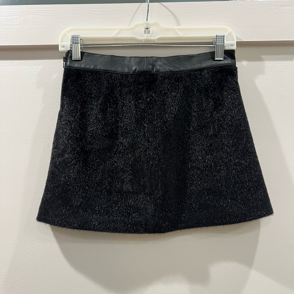 Sam Edelman Black Faux Fur‎ Mini Skirt